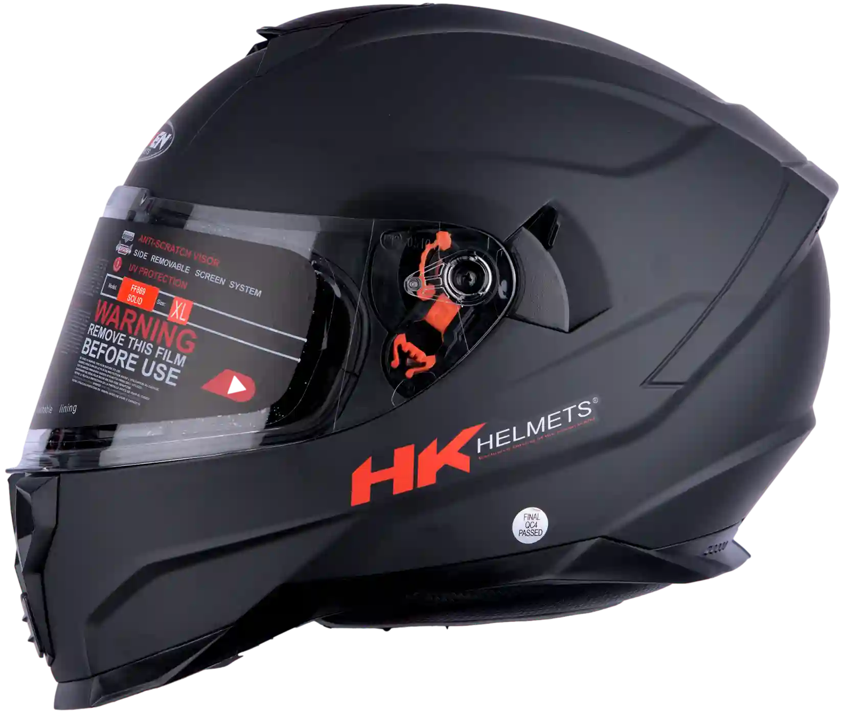 CASCO HOKEN 869 MONOCOLOR DOBLE VISOR HIGHER NEGRO MATE